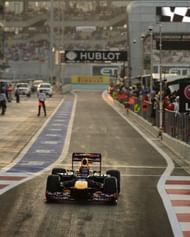 Red Bull Racing's Australian driver Mark Webber drives